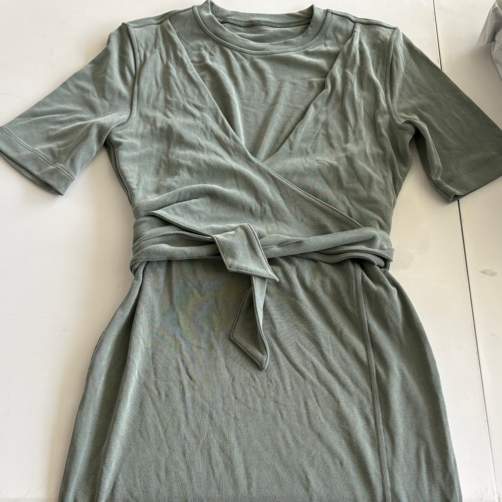 Lululemon Wrap-Front Soft Ribbed Midi Dress